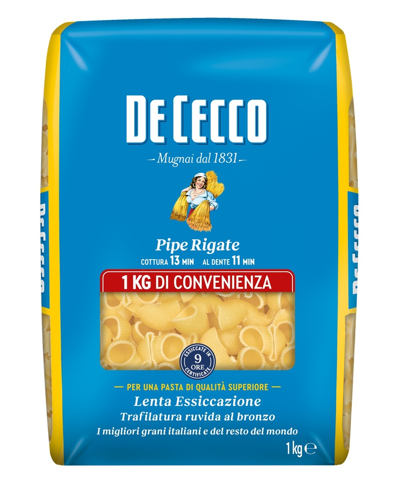 De Cecco PIPE RIGATE 12 x 1Kg (QSX4049)