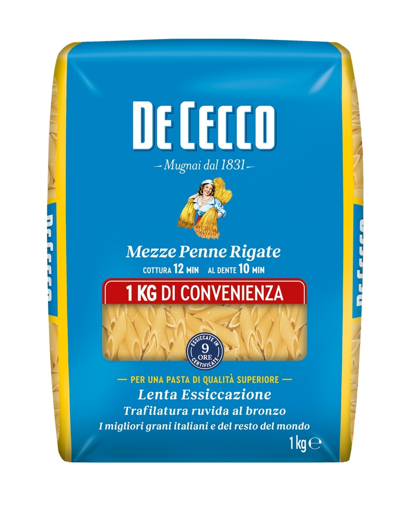 De Cecco MEZZE PENNE RIGATE 12 x 1Kg (QSX4141)