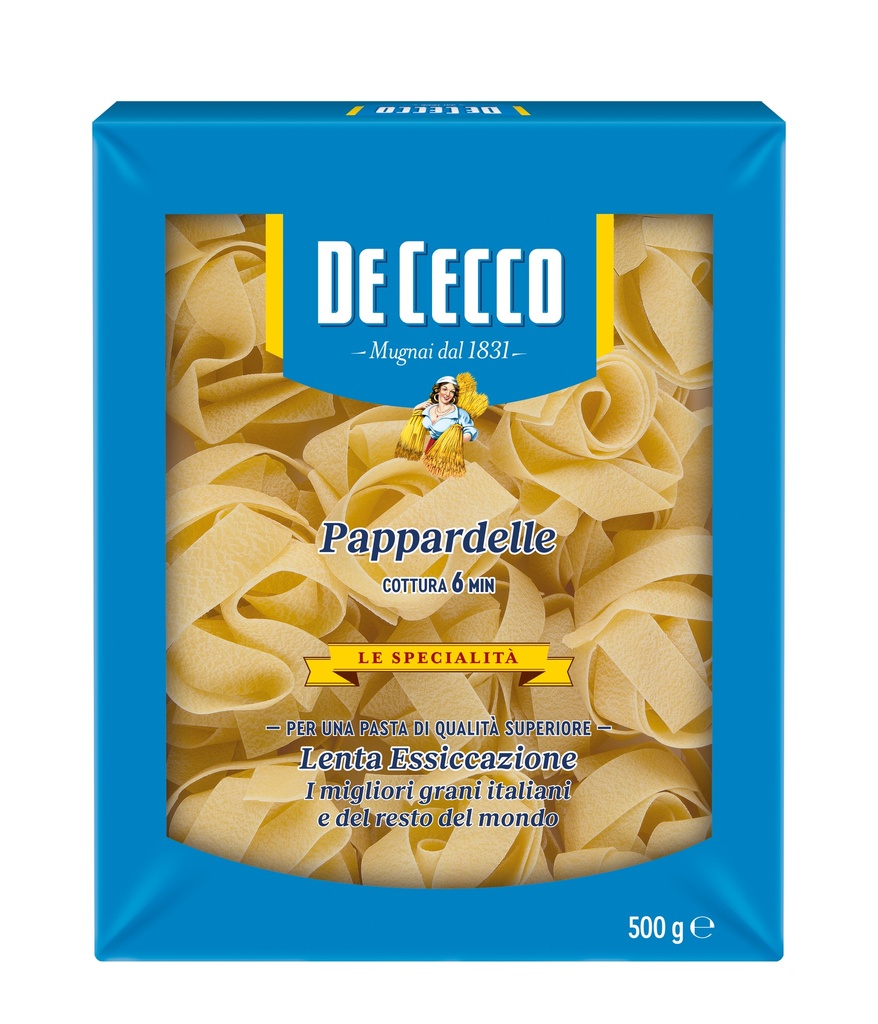 De Cecco PAPPARDELLE NIDI SEMOLA 8 x 500g (0SW4201)