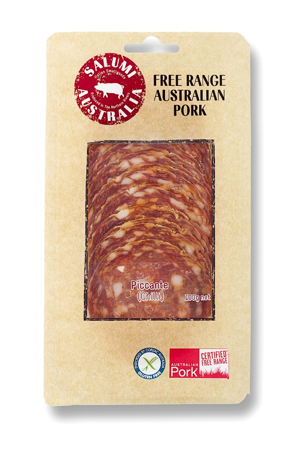 Salumi- Classico Piccante (chilli) Free Range Salami Sliced 100g x 10
