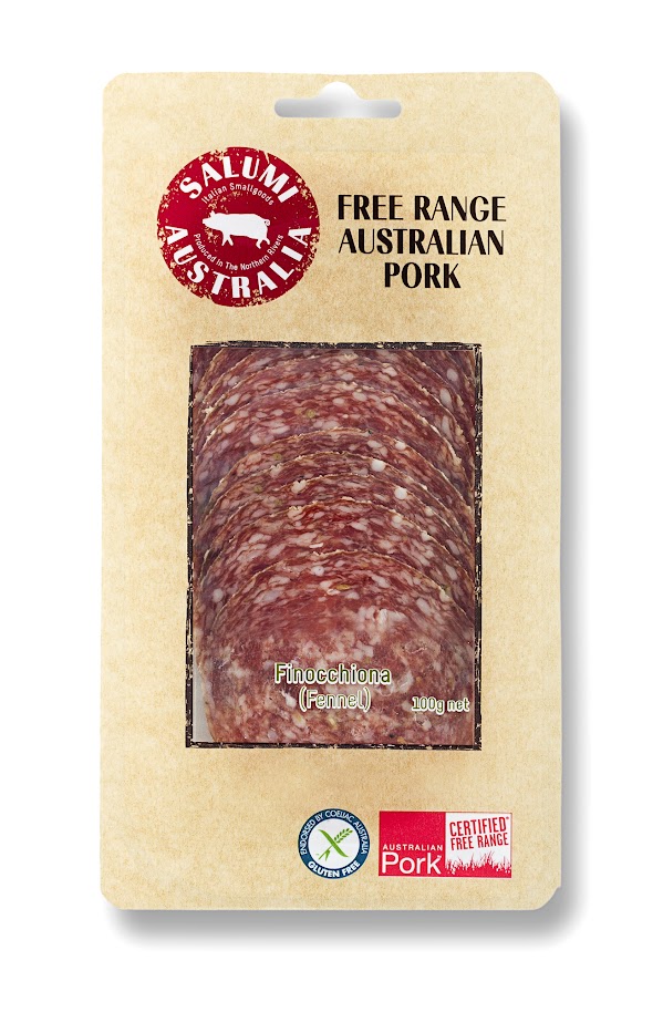 Salumi- Finocchiona (fennel) Free Range Salami Sliced 100g x 10