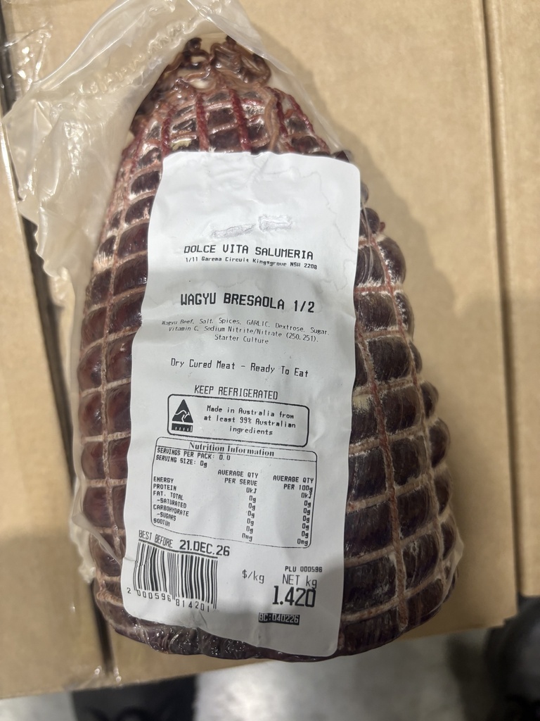 Dolce Vita- Wagyu Bresaola Halves r/w 1.5kg 
