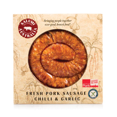 Salumi- Pork & Chilli & Garlic Sausage Coil Free Range 500g