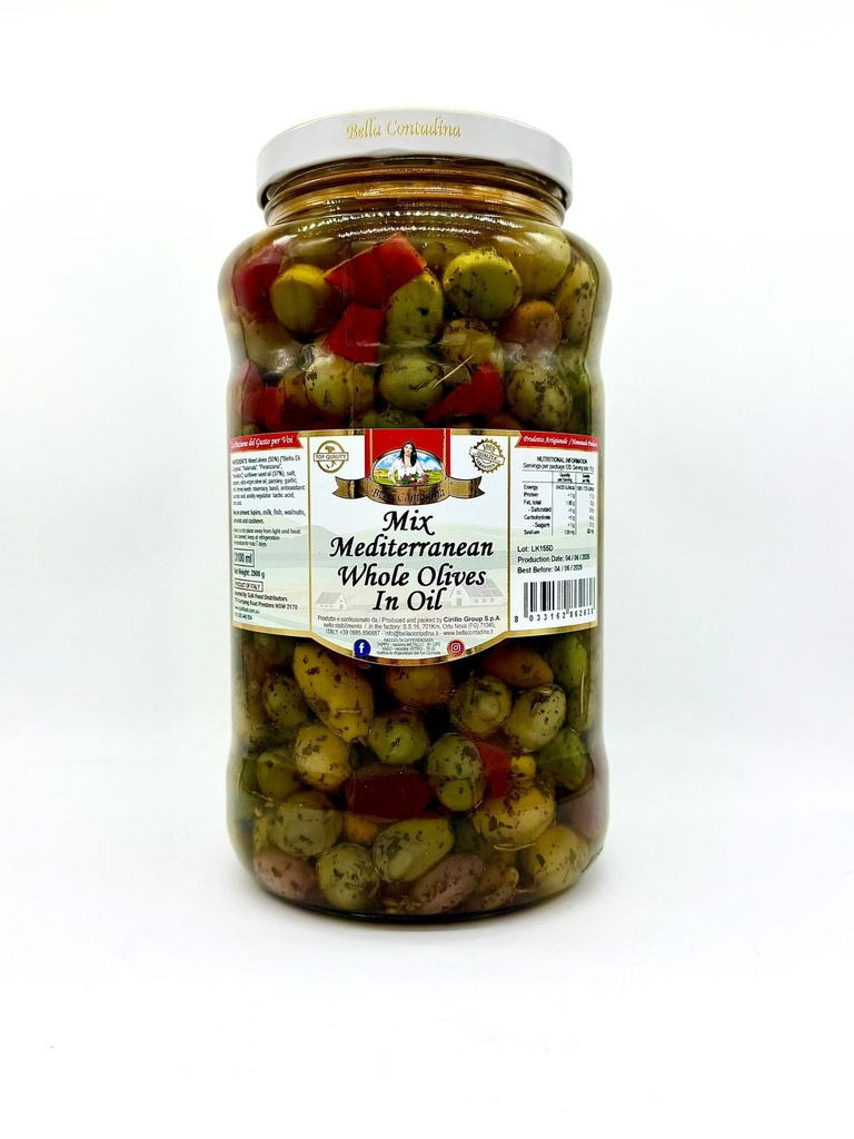 Bella Contadina- Olives Mixed Whole in Oil 3100ml