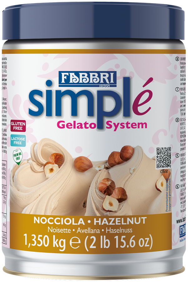 Fabbri Gelato SIMPLE Hazelnut Tin 1.35kg (9225101-WY2)