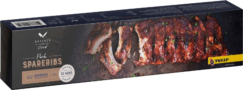 Butcher & Cook Pork Spareribs 500gm+50g Marinade - 8 Packs Per Carton