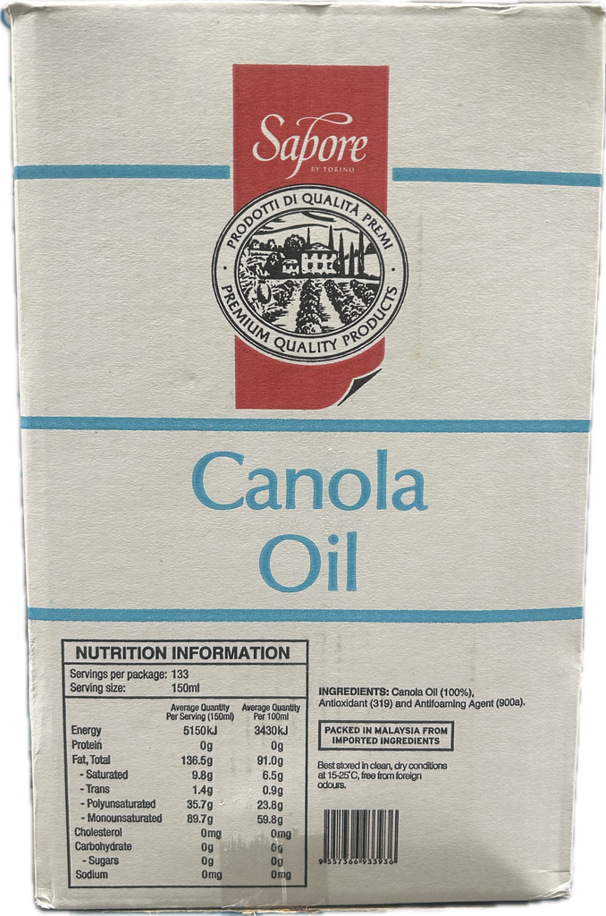 Sapore- Canola Oil 20Lt (With Bung)