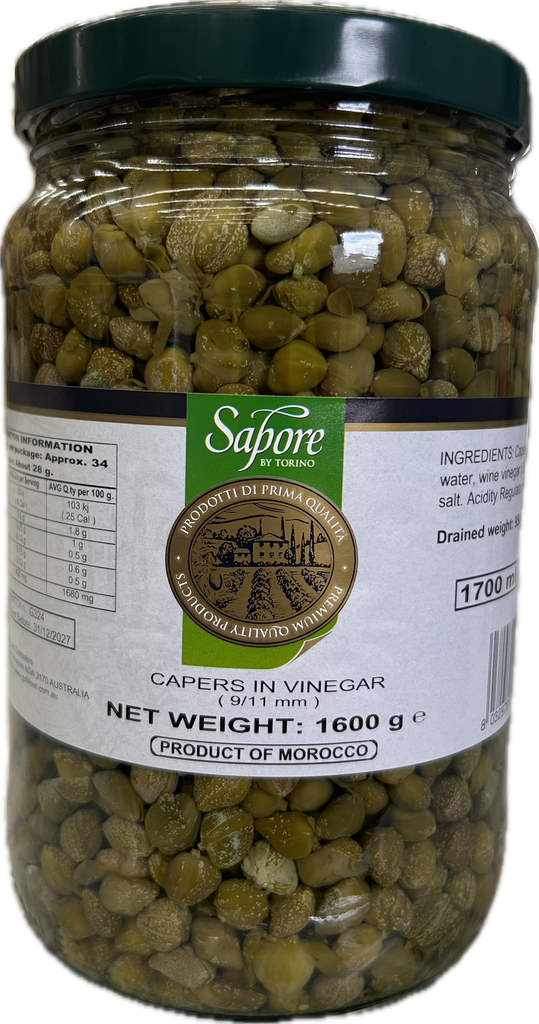 SAPORE CAPERS (9-11mm) IN VINEGAR 1600g