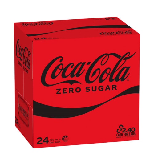 COCA COLA ZERO "NO SUGAR" 375ML X 24