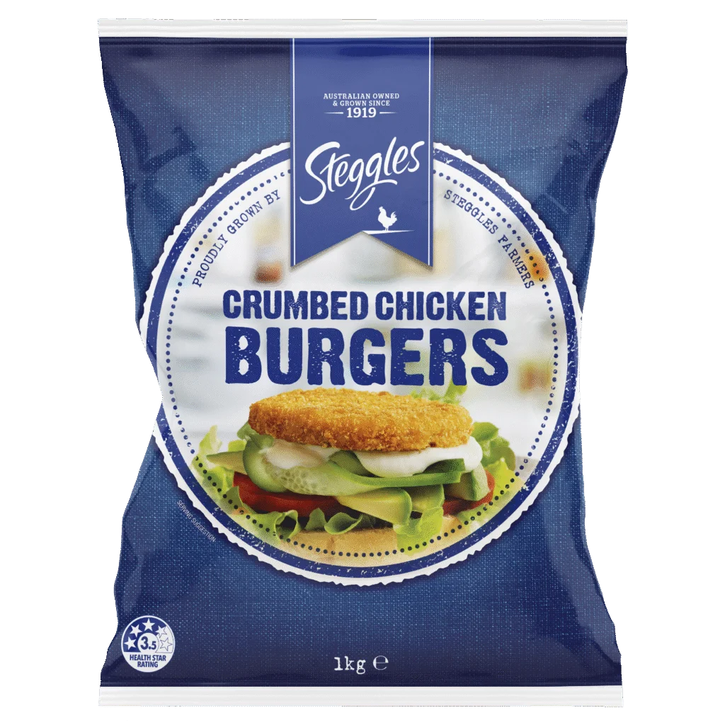 Steggles Crumbed Chicken Burger 85g 6 x 1kg