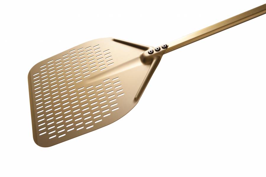 GHA Aluminium Rectangular Perforated Pizza Peel 33x33cm