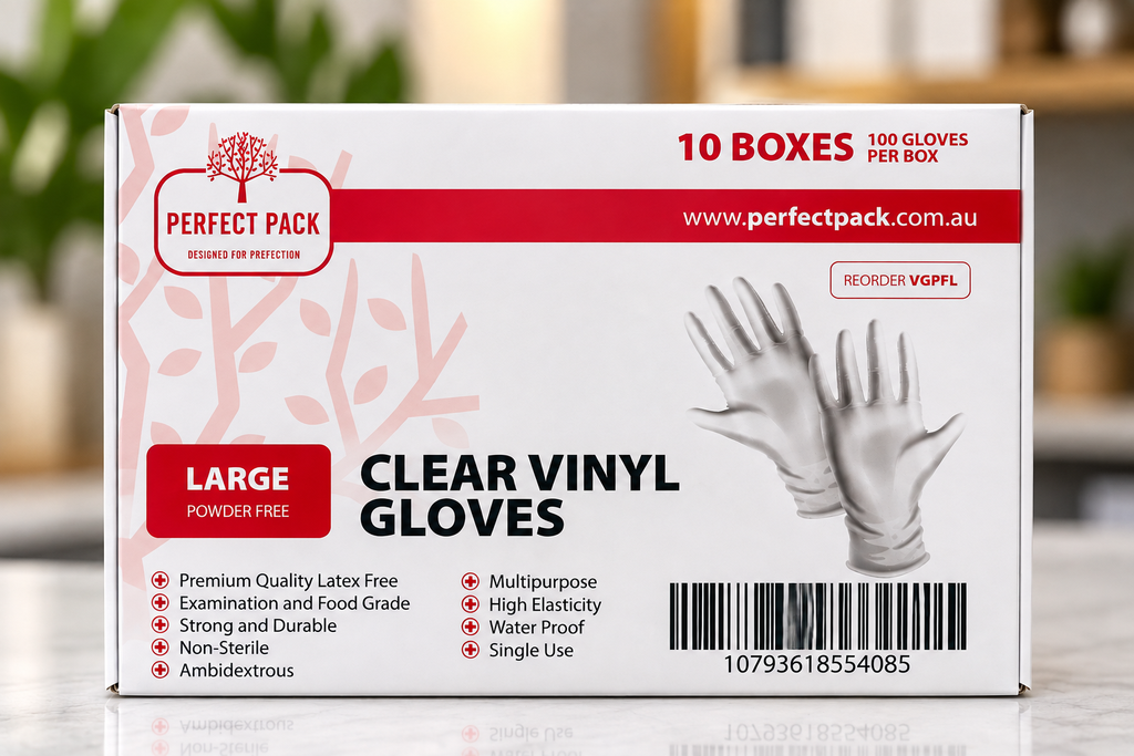 Gloves Vinyl Large Powered Free x100
