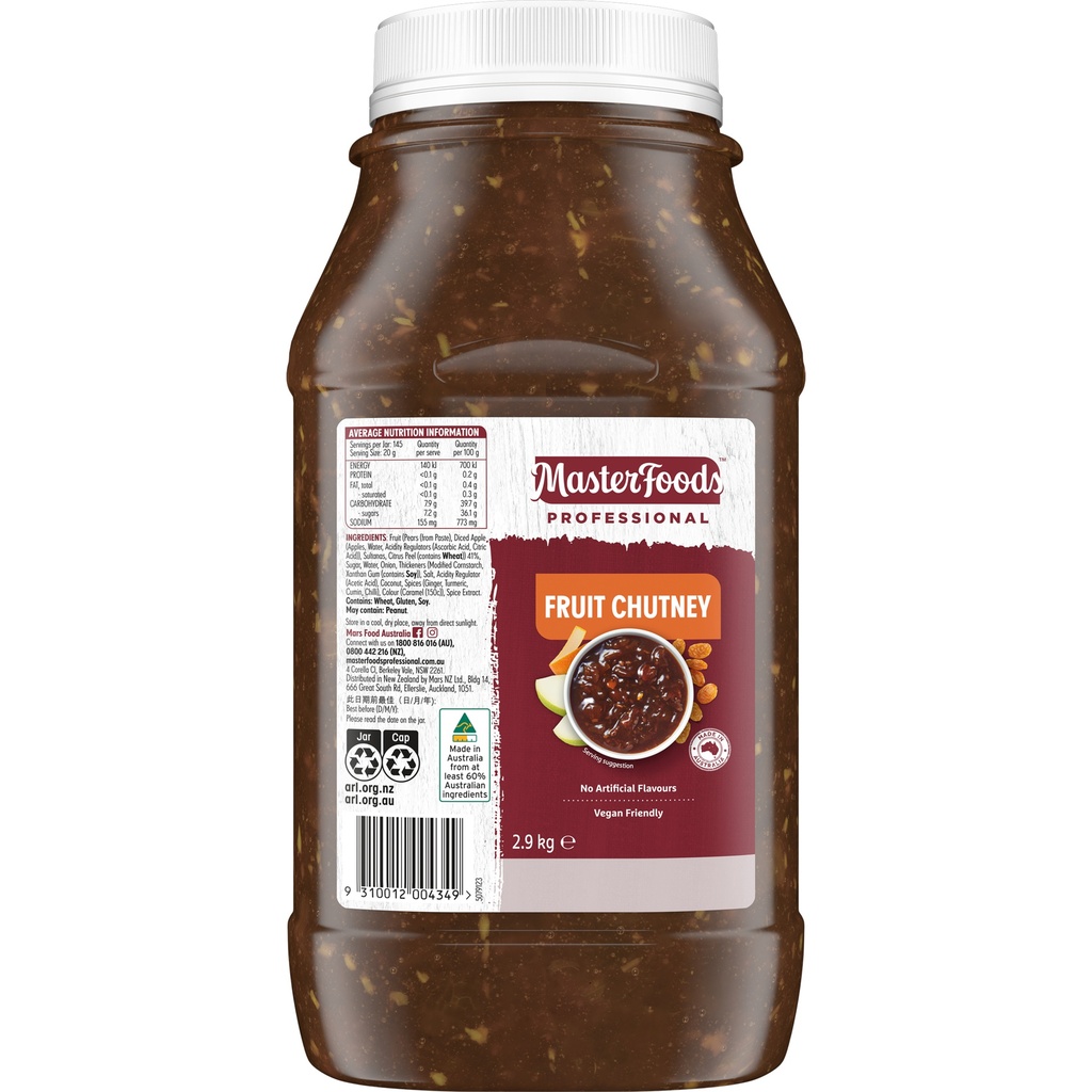 MasterFoods Professional Fruit Chutney 2.9kg