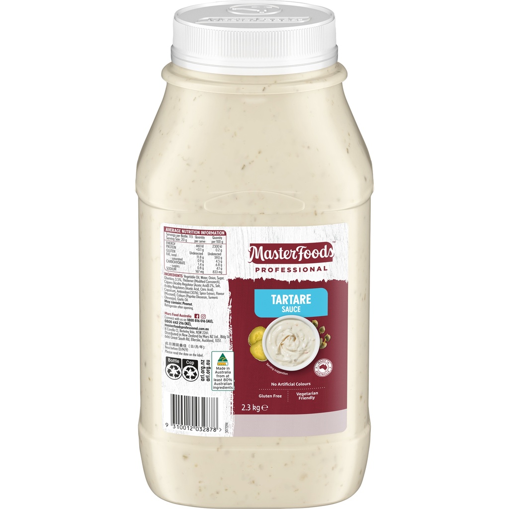 MasterFoods Professional Gluten Free Tartare Sauce 2.3kg