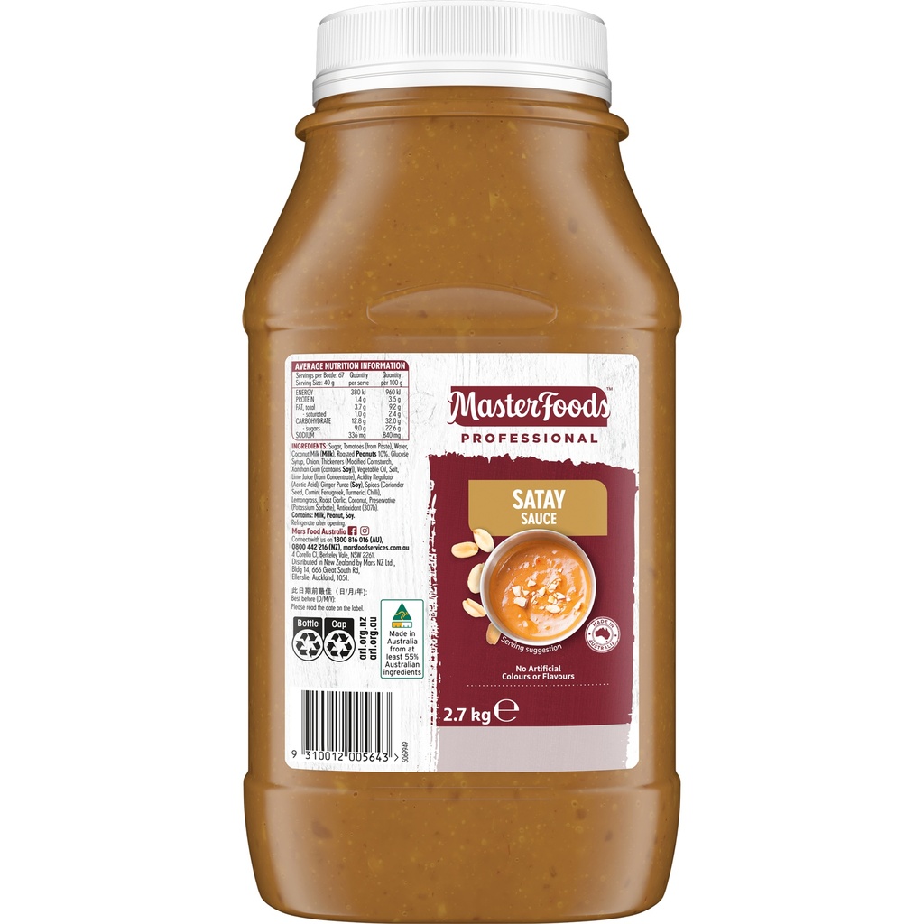 MasterFoods Professional Satay Sauce 2.7kg