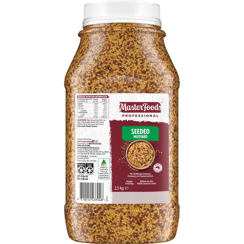 Masterfoods- Professional Seeded Mustard 2.5kg