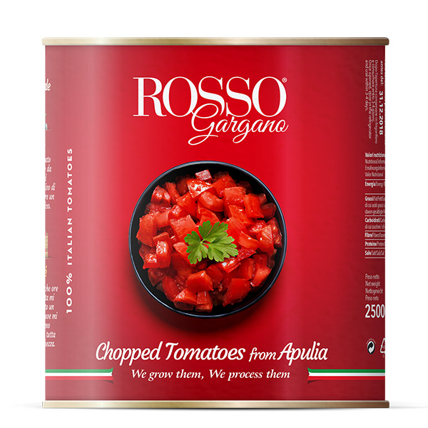 ROSSO GARGANO CUBETTATA CHOPPED (Diced) TOMATOES 2500G