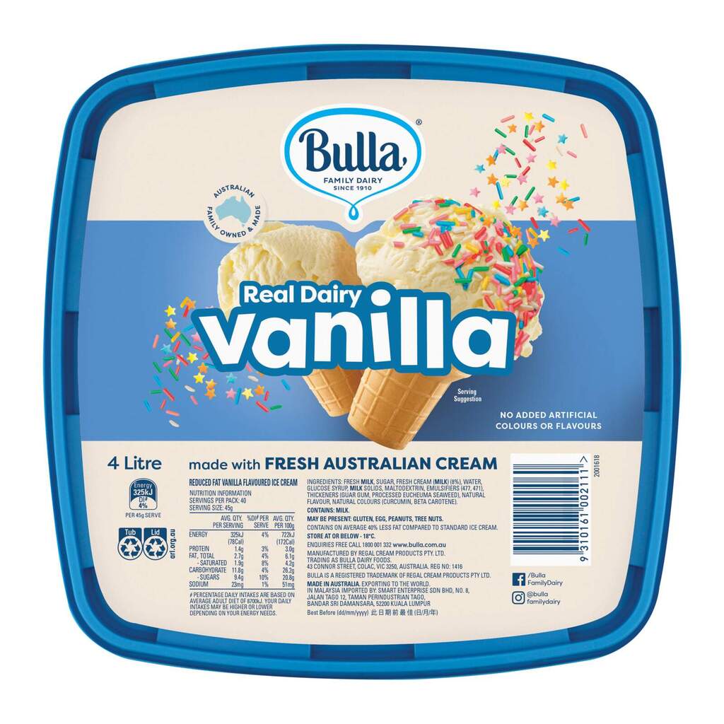 Bulla Vanilla Ice Cream 4lt
