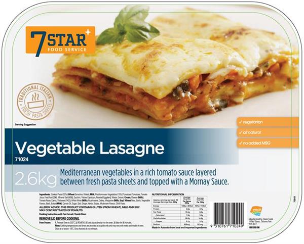 7 Star Vegetable Lasagne 2.6kg