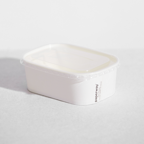 White Paper Rect Containers 1000mlx300