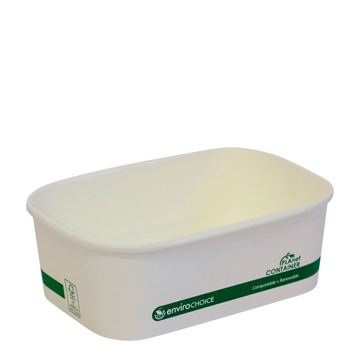White Paper Rectangular Containers 750ml x300