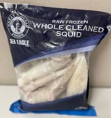 Whole Cleaned Loligo Squid (U/10) 6-8" x1kg