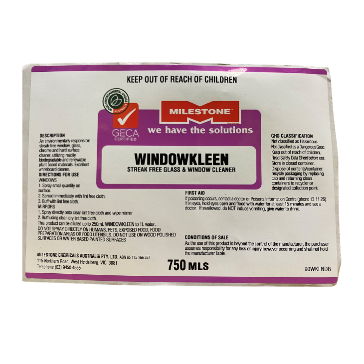 Windowkleen Bottle Label