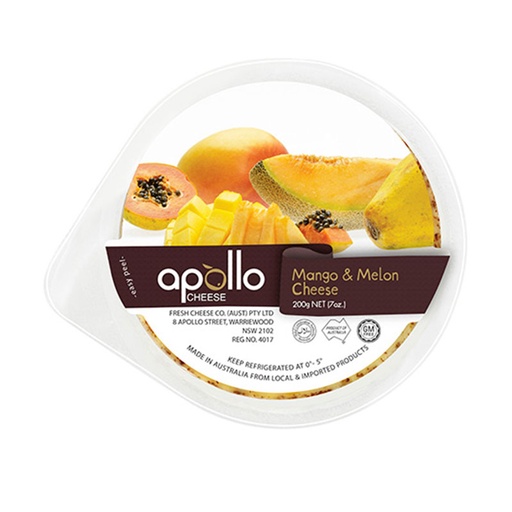 [APOCRECHEMANMEL125-B] Apollo- Cream Cheese Mango & Melon 12 x 125g