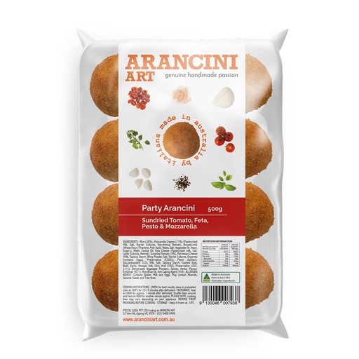 [ARATOM-B] Arancini Art- Sundried Tomato, Pesto & Fetta 12 x 500g*