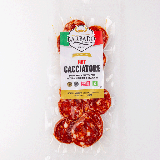 [BARRETCACHOT120-B] Barbaro Retail Cacciatore Hot 12 x 120g