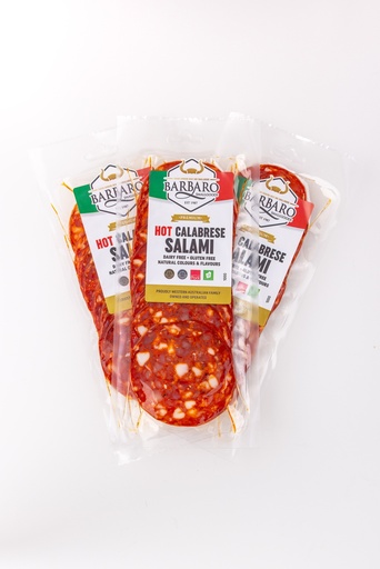 [BARRETCALHOT100-B] Barbaro Retail Salami Calabrese Hot Sliced 12 x 100g