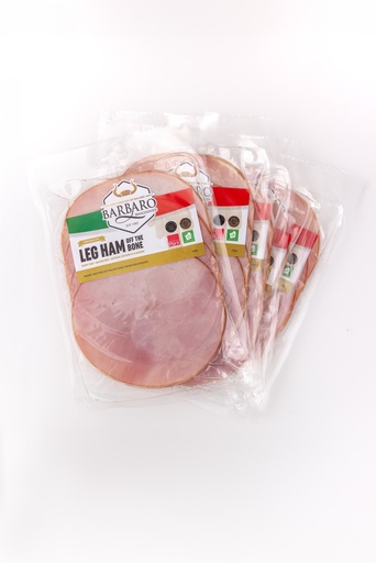 [BARRETHAMFRE120-B] Barbaro Retail Leg Ham F/R Nitrate Free Sliced 12 x 120g