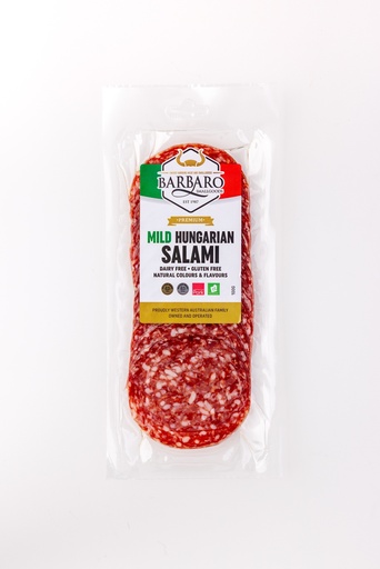 [BARRETHUNMIL100-B] Barbaro Retail Salami Hungarian Mild Sliced 12 x 100g