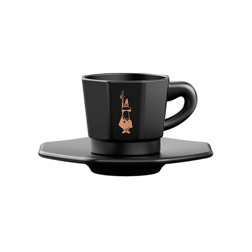 [BIACUPFACBLK-B] Bialetti- Cup Faces Black Set 4 x 6* (RTATZ403)