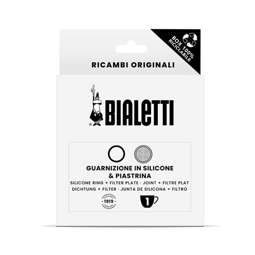 [BIAGASSIL1-B] Bialetti- Gasket Silicon + Filter 1 Cup Alum* (800037)