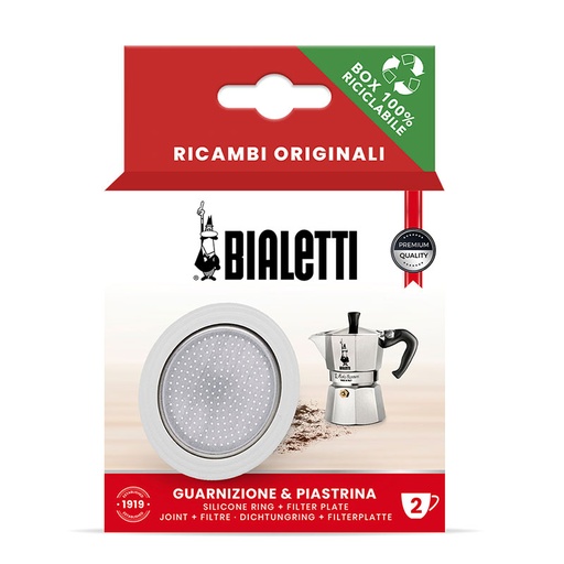 [BIAGASSIL2-B] Bialetti- Gasket Silicon + Filter 2 Cup Alum* (800038)