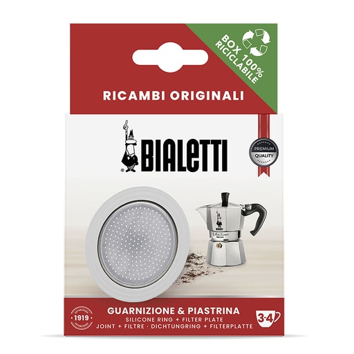 [BIAGASSIL3_4-B] Bialetti- Gasket Silicon + Filter 3-4 Cup Alum* (800039)
