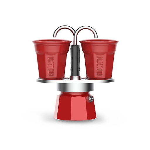 [BIAMINBICRED2-U] Bialetti- Set Mini "R" 2Tz Red + 2 Bicchierini* (7303)
