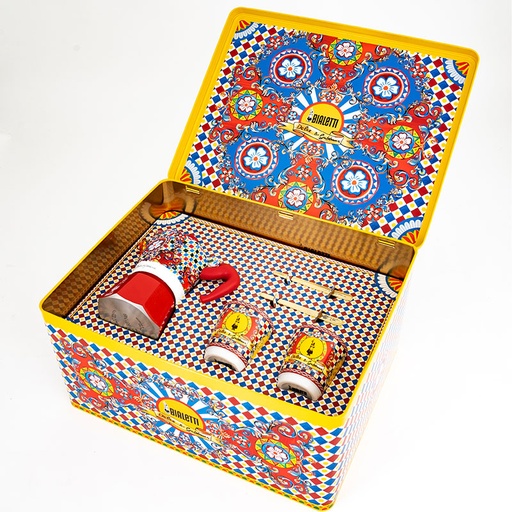 [BIAMOKDG2GLAGIFT-U] Bialetti- Moka D&G 2 Cup +Glass +Stirrers Gift Set* Red (5332)