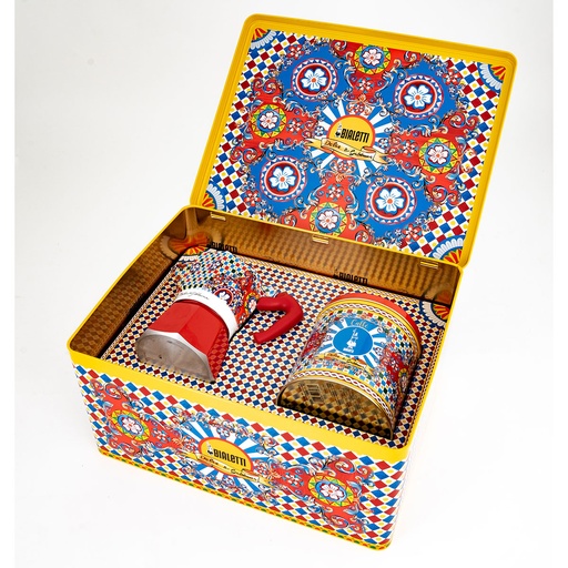 [BIAMOKDG3GIFT-U] Bialetti- Moka D&G 3 Cup+Coffee Tin Gift Set* Red (5331)