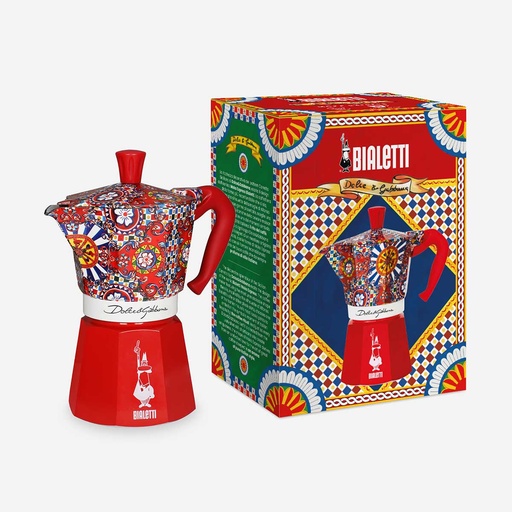 [BIAMOKDG6-U] Bialetti- Moka Express D&G 6 Cup* Red (5329)