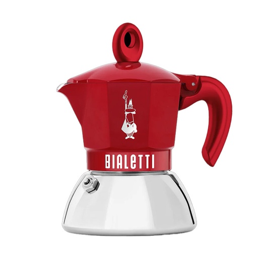 [BIAMOKEXCINDRED2] bialetti 9069 moka exculsive induction red 2 cup* [U]