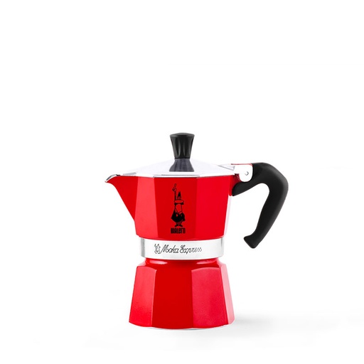 [BIAMOKRED3-U] Bialetti- Moka Express Red 3 Cup* (4942)