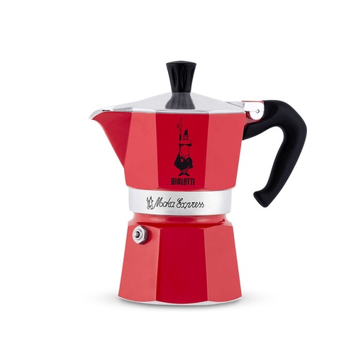 [BIAMOKRED6-U] Bialetti- Moka Express Red 6 Cup* (4943)