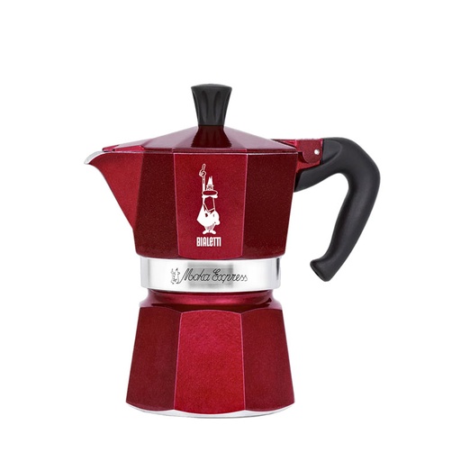 [BIAMOKREDGLA3-U] Bialetti- Moka Express Red Glamour 3 Cup* (9223)