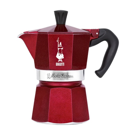 [BIAMOKREDGLA6-U] Bialetti- Moka Express Red Glamour 6 Cup* (9900)