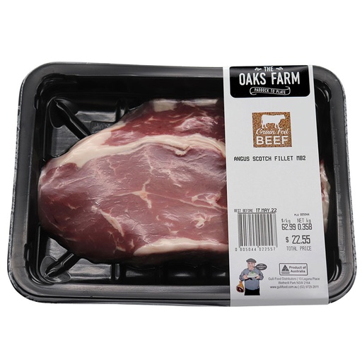 [BUTRETANGSCOFILMB2-K] The Oaks Retail Trays Angus Scotch Fillet Mb2