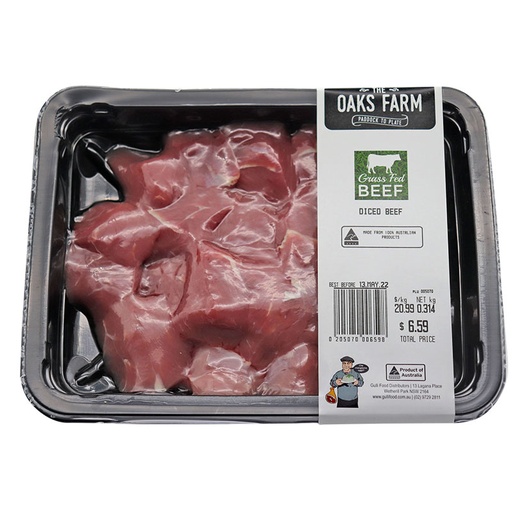 [BUTRETDICBEE-K] The Oaks Retail Trays Diced Beef