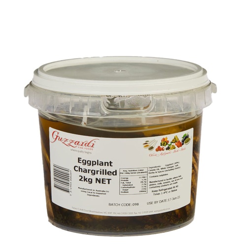 [GUZEGGGRIFRE2-UC4] Guzzardi- Eggplant Grilled Fresh 2kg Bucket