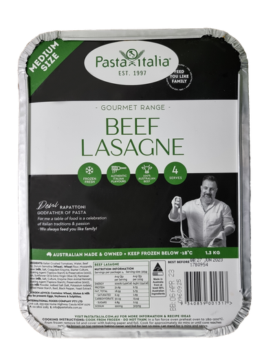 [PASITALASBEE1.3-B] Pasta Italia- Froz Lasagne Beef 4 x 1.3kg*